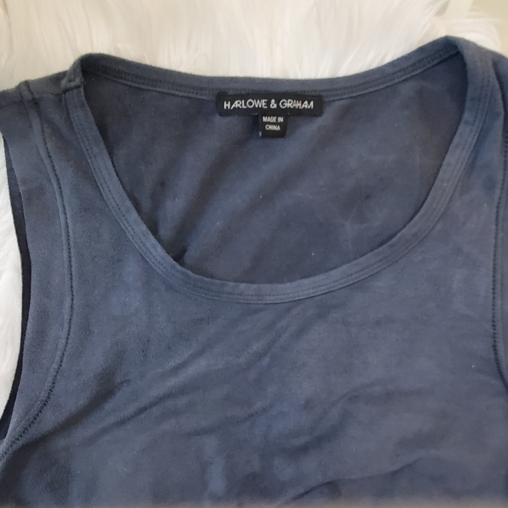 Harlowe & Graham camel suede drop hem tank - Picture 5 of 5